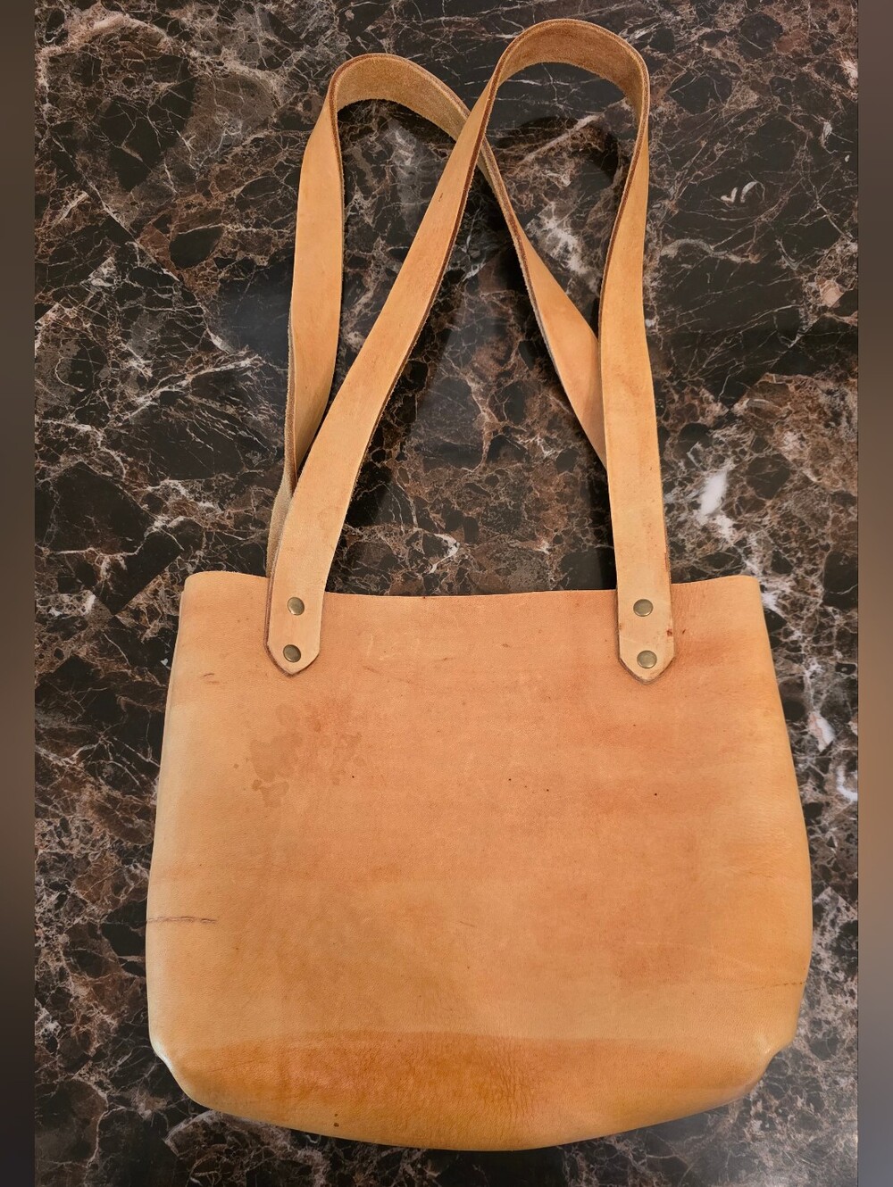 White Oak Pastures Leather Tote Bag in Tan